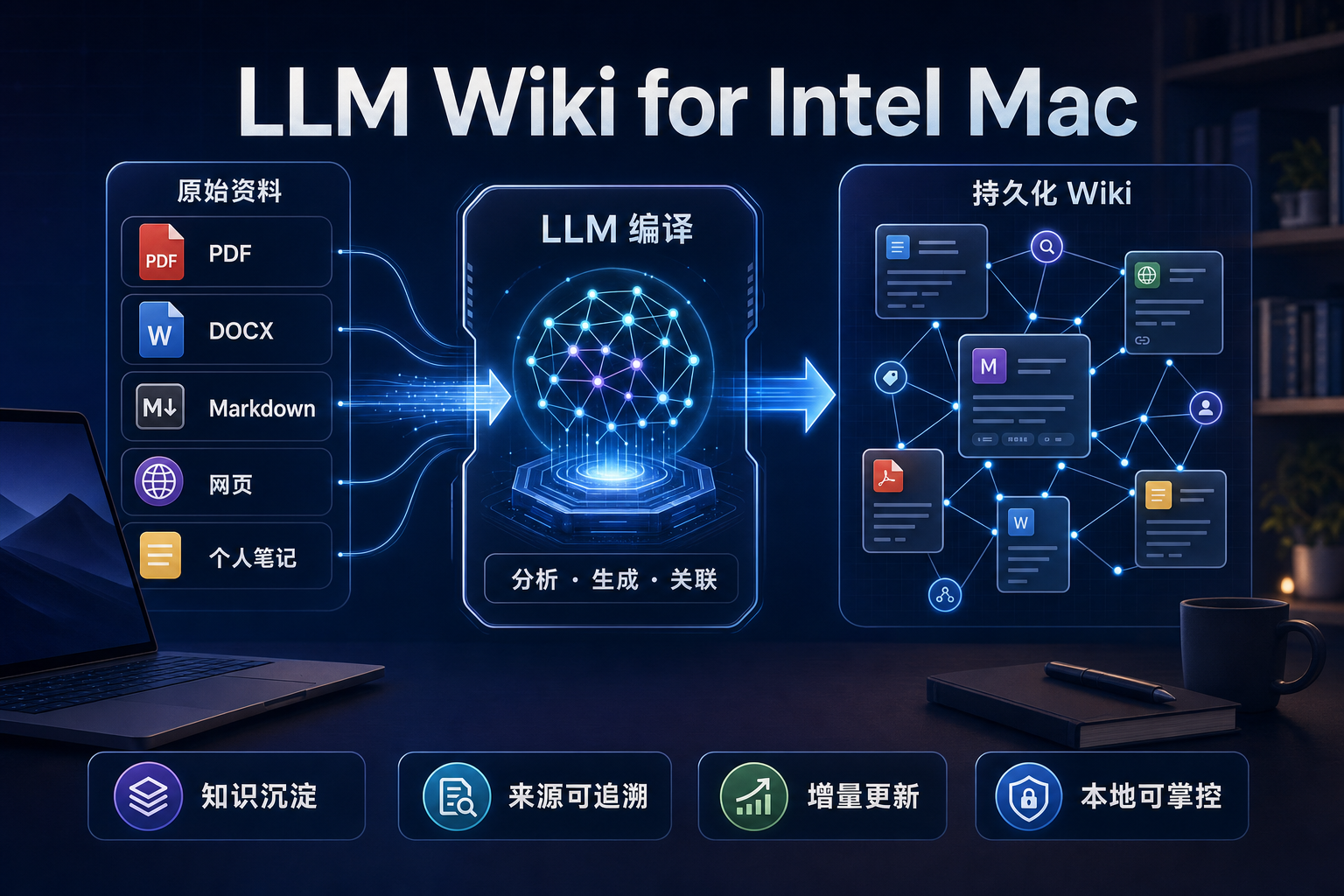 LLM Wiki for Intel Mac：把零散文档编译成会生长的个人知识库